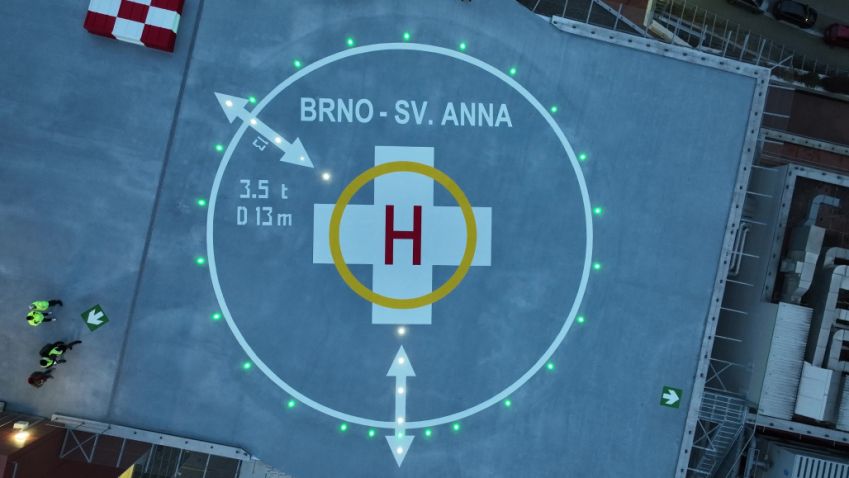 Bezpečnější přistání i noční provoz: Heliport v Brně je po rekonstrukci